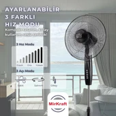 MirKraft FS-M40BR 16'' DC Motor 5 Kanatlı Ayaklı Vantilatör thumbnail 3