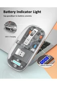 FMOUSE M133 Şeffaf Kablosuz Bluetooth Mouse Üç Modlu Sessiz Şarj Edilebilir thumbnail 7