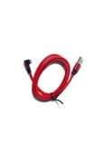 USB Lightning 90 Derece Örgülü Şarj ve Data Kablosu thumbnail 2