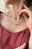 7,5 mm Doğal İnci Kolye thumbnail 4