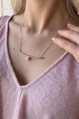 8,5 mm Tasarım Doğal İnci Kolye thumbnail 6
