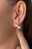6,5 mm Çift Doğal İnci Küpe thumbnail 2