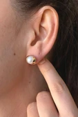 9,5 mm Doğal İnci Küpe thumbnail 2