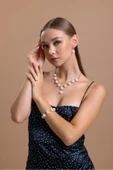 2,5 mm Prenses Model Doğal İnci Kolye thumbnail 2