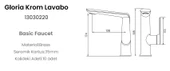 FLEKO GLORIA KROM LAVABO BATARYASI thumbnail 2