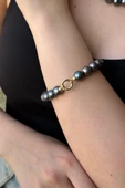 10,5 mm Siyah İnci Bileklik thumbnail 1
