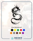 Ejderha Sticker 17x17 Cm Siyah thumbnail 1