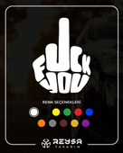 F*ck You Sticker 17x17 Cm Beyaz thumbnail 1