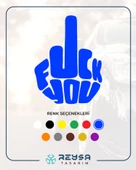 F*ck You Sticker 17x17 Cm Mavi thumbnail 1