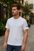 Erkek Bisiklet Yaka Basic Düz Kısa T-shirt thumbnail 1