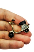 Retro Rüzgarı Scooter Broş thumbnail 1