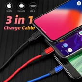 HEPU HP-11 Multi 3in1 2.4A 1.2m Data ve Şarj Kablosu thumbnail 2