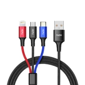 HEPU HP-11 Multi 3in1 2.4A 1.2m Data ve Şarj Kablosu thumbnail 1