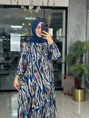 Açelya Elbise-İndigo mavi indigo thumbnail 3