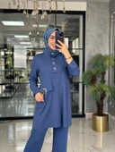 Kübra Takım-İndigo mavi indigo thumbnail 3