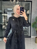 Şeyda Cupra Elbise-Siyah Siyah thumbnail 1