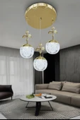 Alize Modern Sarkıt Cam Toplu Led Avize thumbnail 4