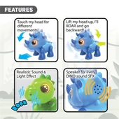 Silverlit Dino Heads Up Robot  Triceratops thumbnail 2