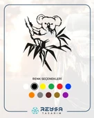 Koala Sticker 17x17 Cm Siyah thumbnail 1
