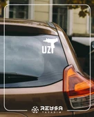 Uzi Araba Stickeri 17x17 Cm Beyaz thumbnail 4