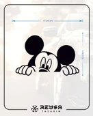 Mickey Mouse Araba Sticker 17x17 Cm Siyah thumbnail 2
