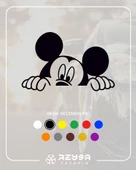 Mickey Mouse Araba Sticker 17x17 Cm Siyah thumbnail 1