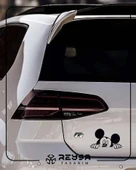 Mickey Mouse Araba Sticker 17x17 Cm Siyah thumbnail 3