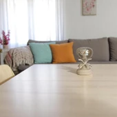 Tolde Beyaz Eskitme Minimal Masa Lambası thumbnail 2