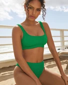 Dokulu kumaş çift askılı bikini takım thumbnail 8