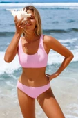 Dokulu kumaş çift askılı bikini takım thumbnail 1