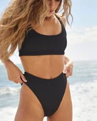 Dokulu kumaş çift askılı bikini takım thumbnail 12