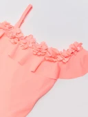 Pembe Çiçek Detaylı Kız Çocuk Mayo thumbnail 3