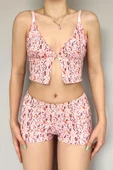 Şortlu crop pijama takım thumbnail 1