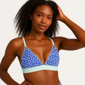 MAVİ LEOPAR TÜL KAPSIZ BRALET DS200123BR thumbnail 1