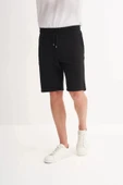Cazador Jakarlı Regular Fit Örme Bermuda Şort 6073 Siyah thumbnail 3