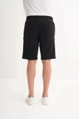 Cazador Jakarlı Regular Fit Örme Bermuda Şort 6073 Siyah thumbnail 4