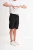 Cazador Jakarlı Regular Fit Örme Bermuda Şort 6073 Siyah thumbnail 1