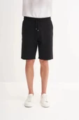Cazador Jakarlı Regular Fit Örme Bermuda Şort 6073 Siyah thumbnail 2