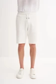 Cazador Jakarlı Regular Fit Örme Bermuda Şort 6073 Beyaz thumbnail 1