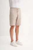 Cazador Jakarlı Regular Fit Örme Bermuda Şort 6073 Bej thumbnail 1