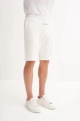 Cazador Jakarlı Regular Fit Örme Bermuda Şort 6073 Beyaz thumbnail 2