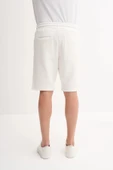 Cazador Jakarlı Regular Fit Örme Bermuda Şort 6073 Beyaz thumbnail 3