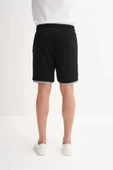 Cazador Regular Fit Jakarlı Örme Bermuda Şort 6050 Siyah thumbnail 4