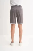 Cazador Regular Fit Jakarlı Örme Bermuda Şort 6050 Koyu Gri thumbnail 4