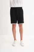 Cazador Regular Fit Jakarlı Örme Bermuda Şort 6050 Siyah thumbnail 2