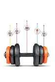 38 Kg Dambıl Halter Seti Turuncu Siyah thumbnail 5