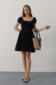 Beli Korseli Mini Elbise - Siyah thumbnail 2