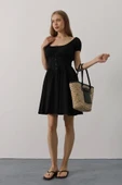 Beli Korseli Mini Elbise - Siyah thumbnail 1