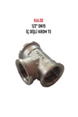 KALDE  1/2" Dn15 İç Dişli Sarı/Krom TE (Dişi) - Chrome Tee thumbnail 1