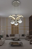Dron 3 Renk Modern Sarkıt 4 Toplu Led Avize Powerled Ledli Avize thumbnail 10